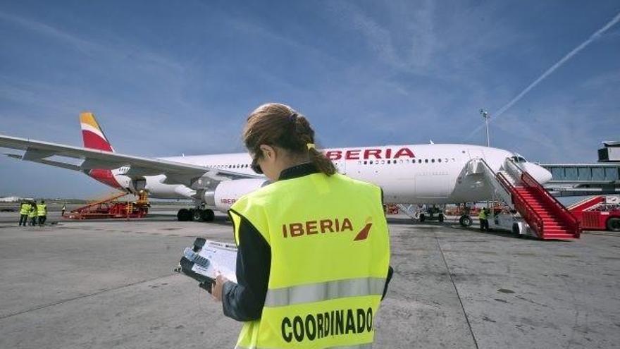 Personal de &#039;handling&#039; de Iberia.