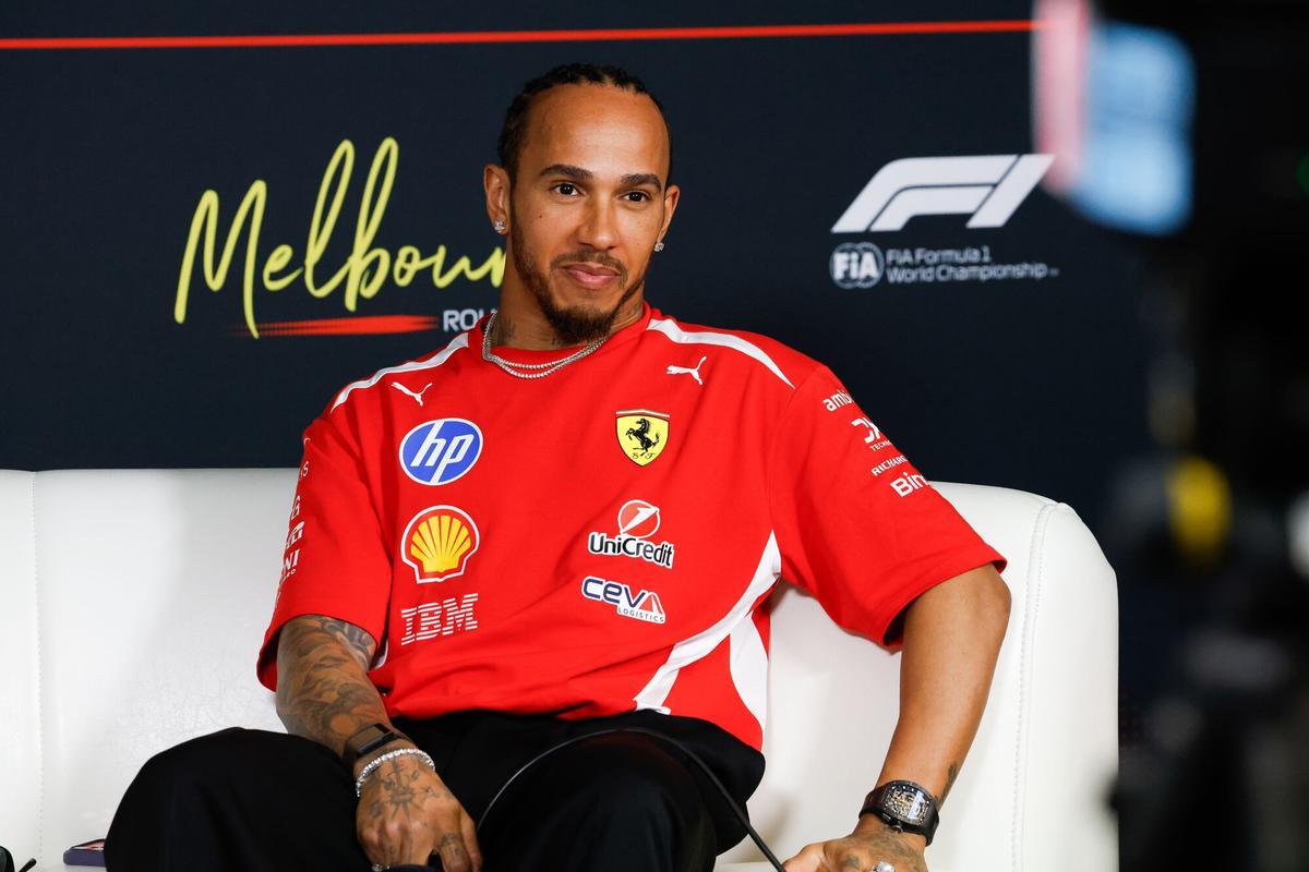 Lewis Hamilton, en rueda de prensa