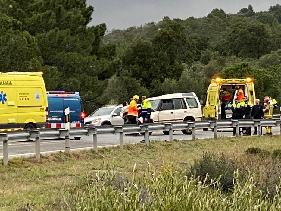 Accident de trànsit a l'N-260 a Vilajuïga