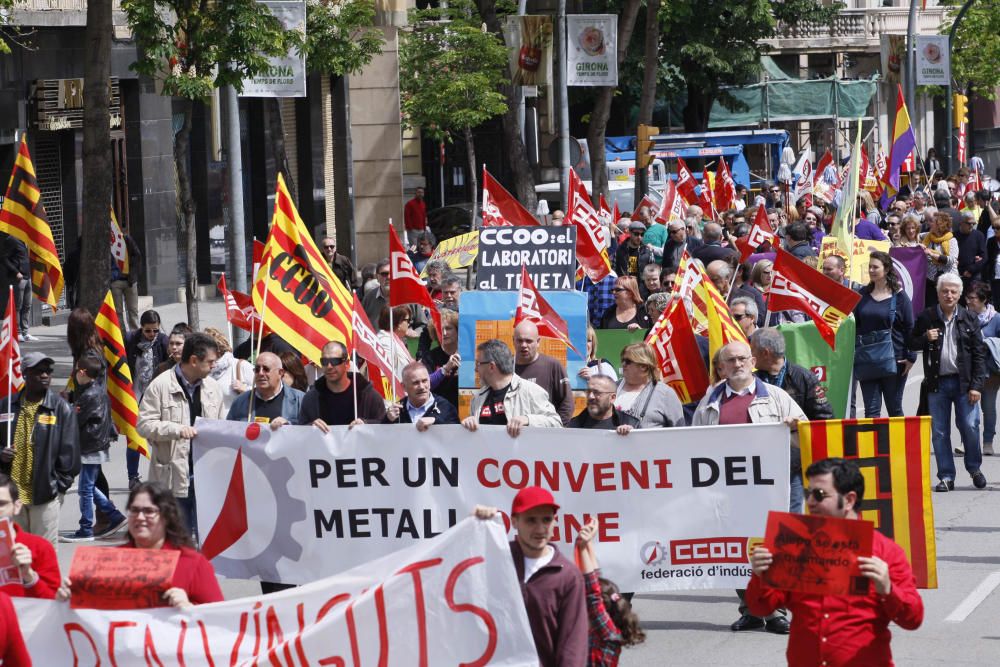 Manifestació del primer de maig a Girona