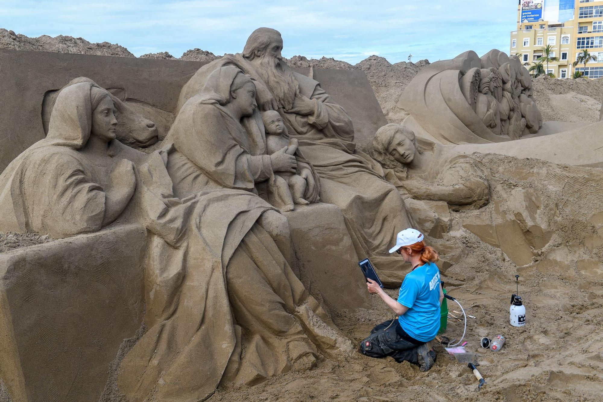 Belén de arena en la playa de Las Canteras