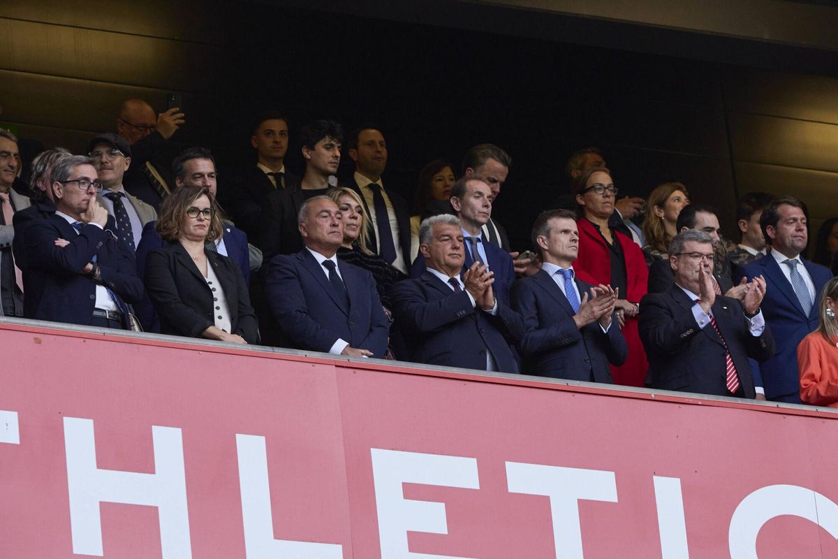 Joan Laporta, en el palco de San Mamés