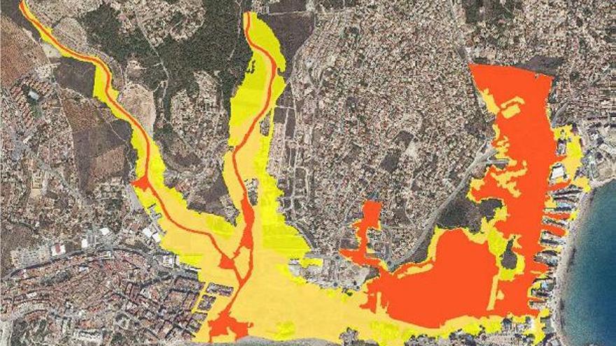 Mapa de peligrosidad de inundaciones en Calp