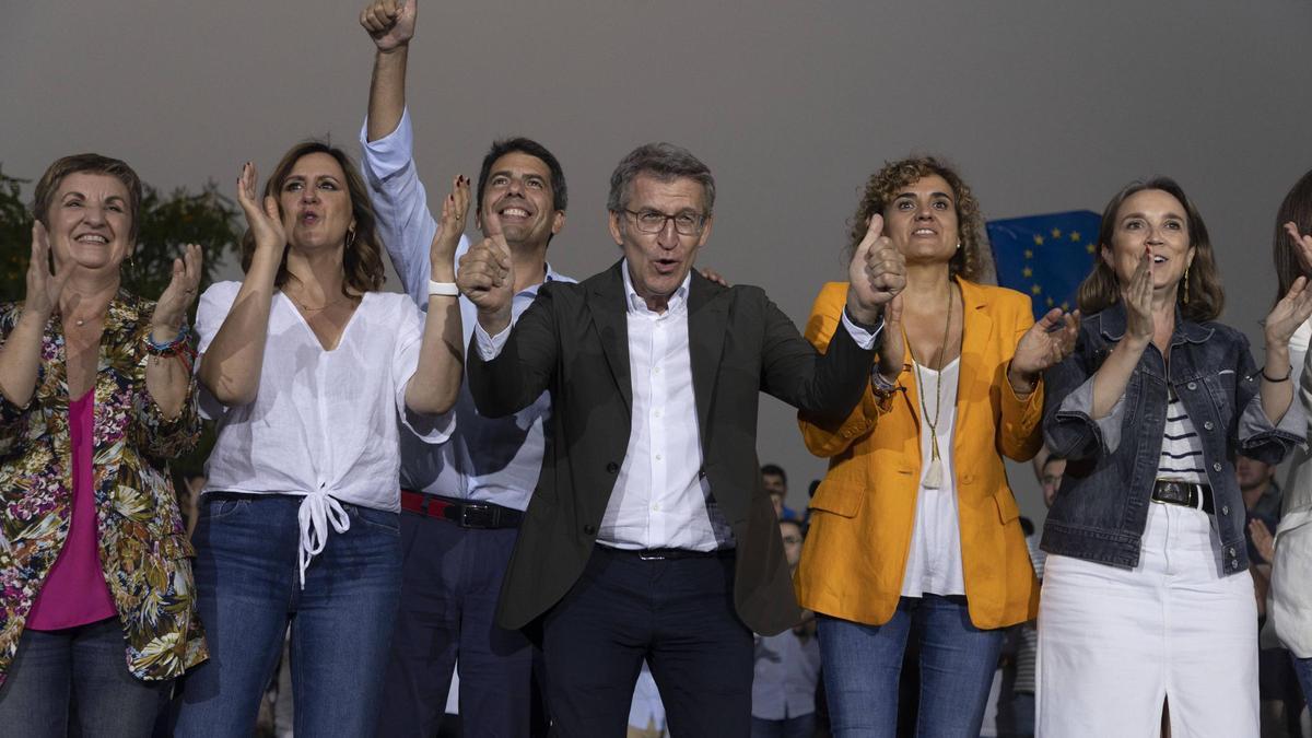 Mitin de cierre de la campaña europea del PP con Feijóo, Montserrat, González Pons, Mazón, Catalá y Mompó.