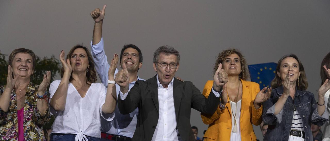 Mitin de cierre de la campaña europea del PP con Feijóo, Montserrat, González Pons, Mazón, Catalá y Mompó.