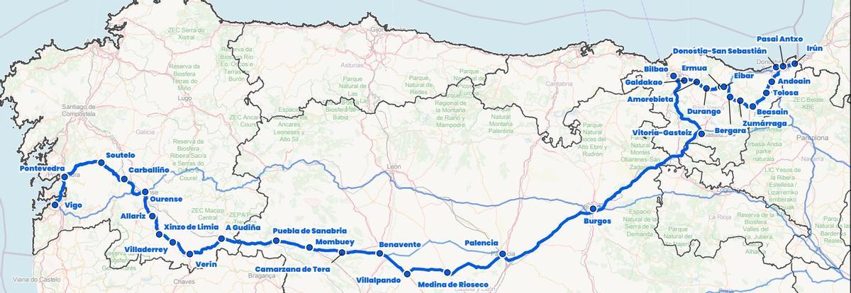 Vigo-Irún por Villalpando