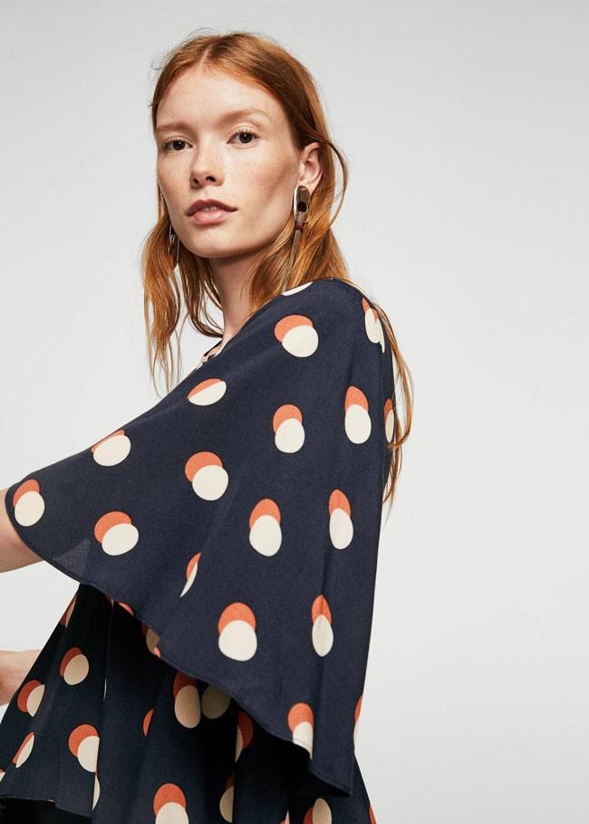 Mango Outlet: blusa estampada de lunares