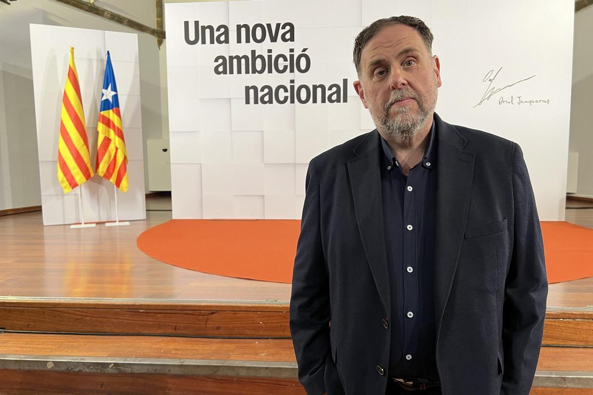 El líder de ERC, Oriol Junqueras, este viernes en su conferencia en la Seu d'Urgell.