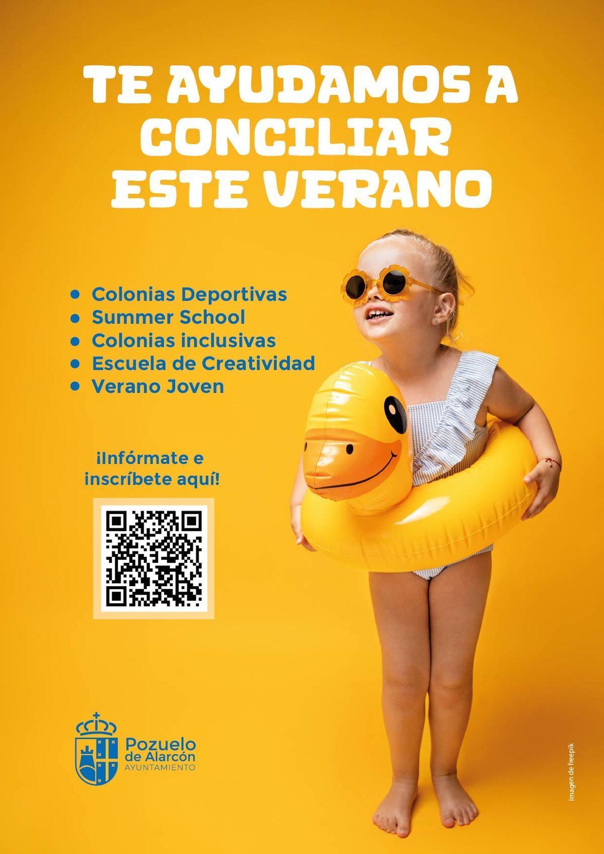 Cartel informativo de los campamentos de verano