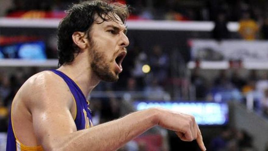 Gasol, durante el partido ante Clippers.