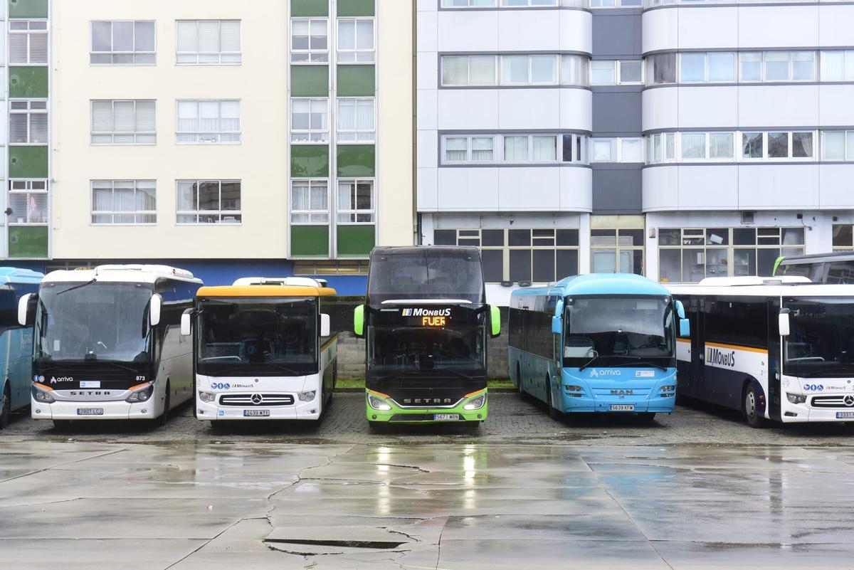 Huelga del transporte interurbano: otro día con los buses parados en la estación de A Coruña