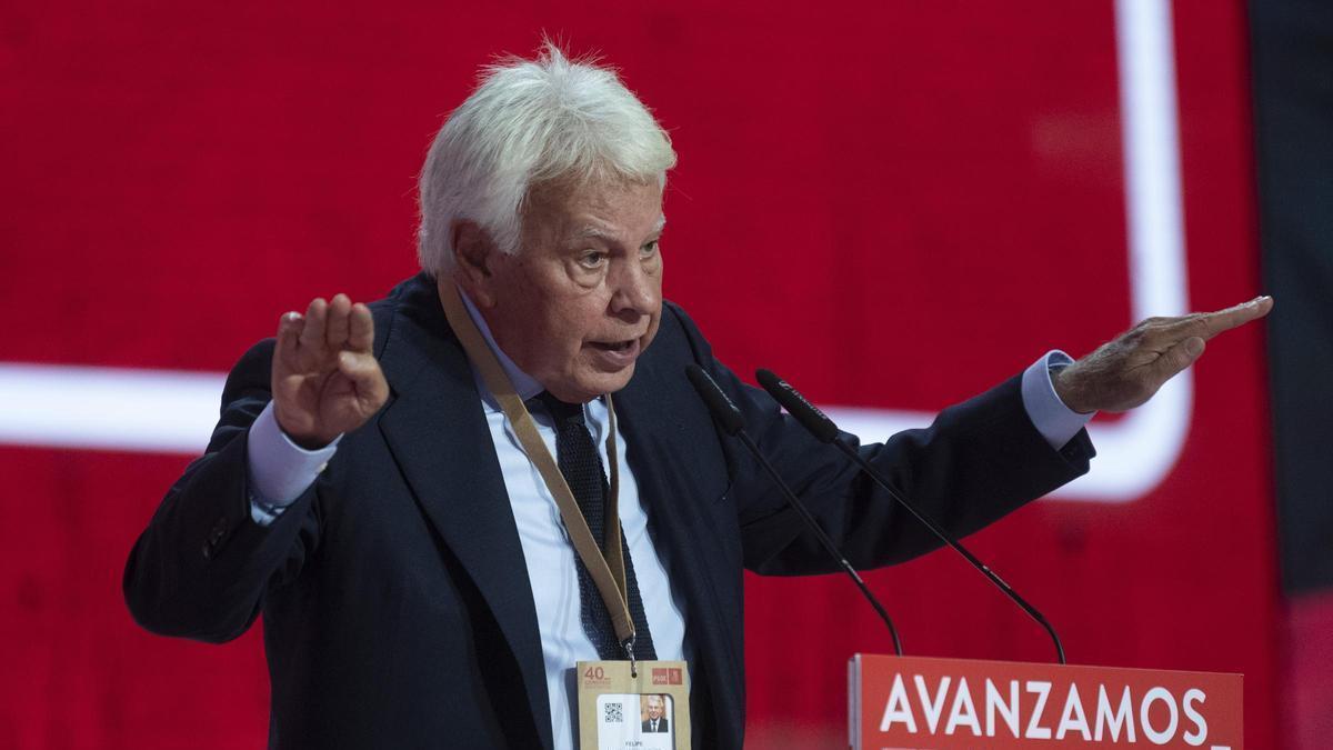 L'expresident espayol Felipe González, en un acte del PSOE