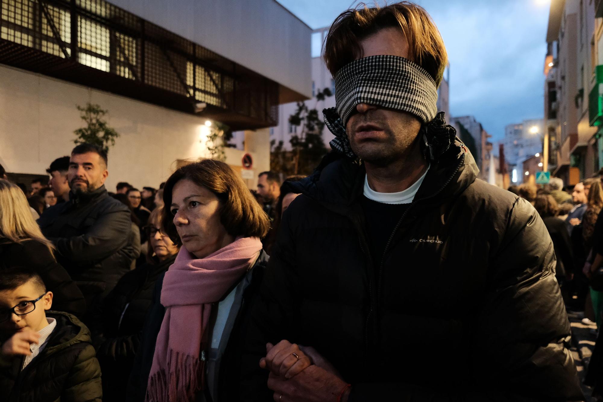 Una imagen de la procesión de la cofradía de la Sentencia, en el Martes Santo de 2024.