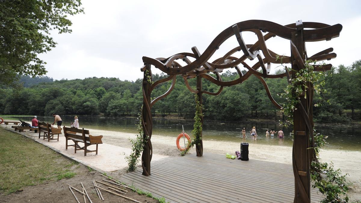 Playa fluvial de Liñares, en A Estrada.