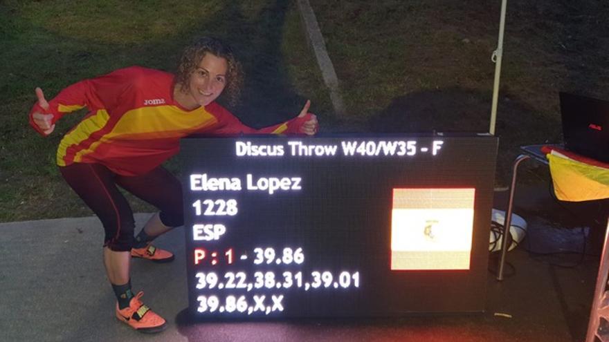 Elena López, campeona de disco máster 40 en el Campeonato Europa Máster.