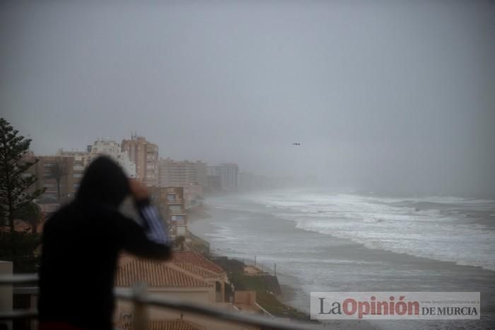 Temporal de lluvia y viento en La Manga y Cabo de