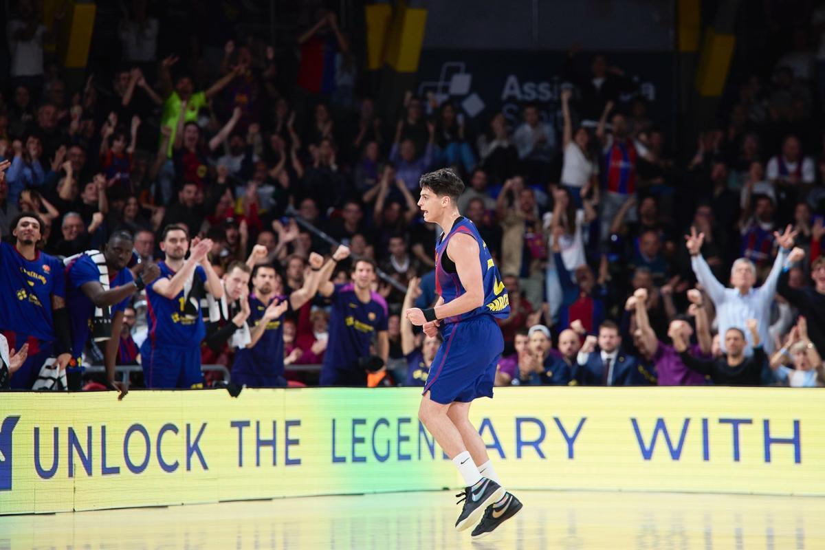Juani Marcos celebra una acción del encuentro ante el ASVEL