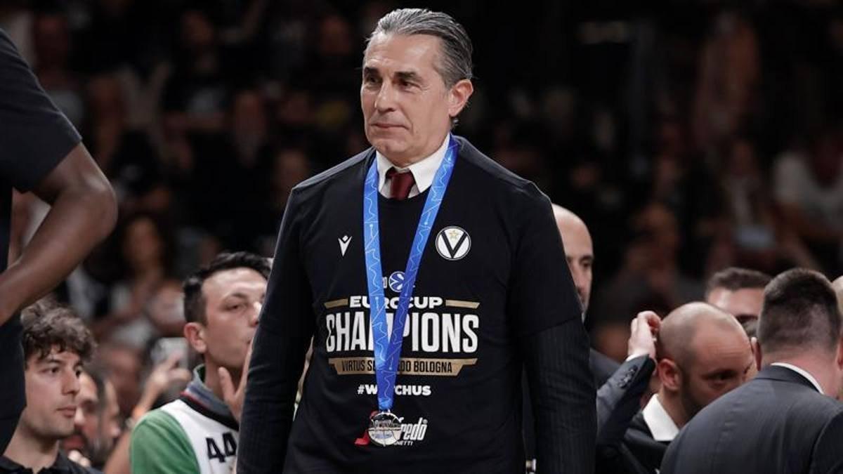 Sergio Scariolo, cuando ganó la Eurocup con la Virtus