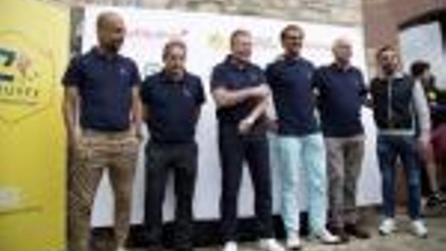 Guardiola, Begiristain, Koeman, Nadal, Corbella i Hernández, en el «Johan Cruyff Memorial».