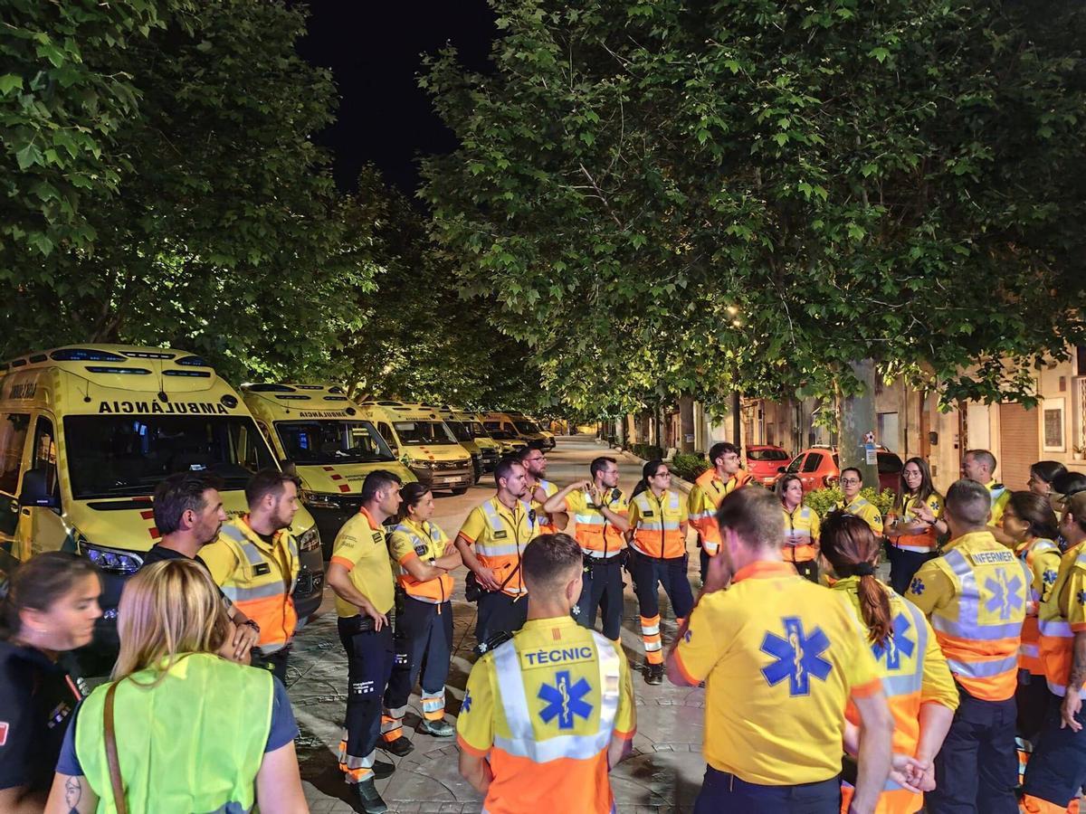 Les imatges del simulacre d'incendi i evacuació al túnel de Belitres