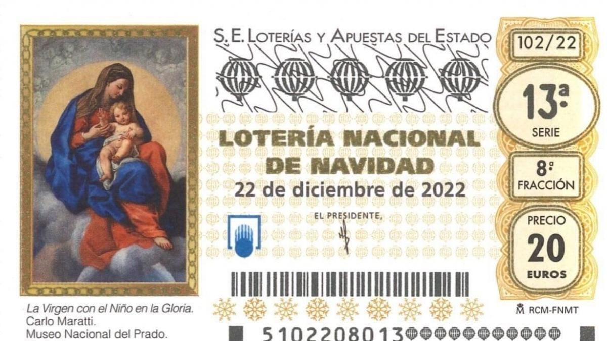 Imagen del décimo de la Lotería de Navidad 2022