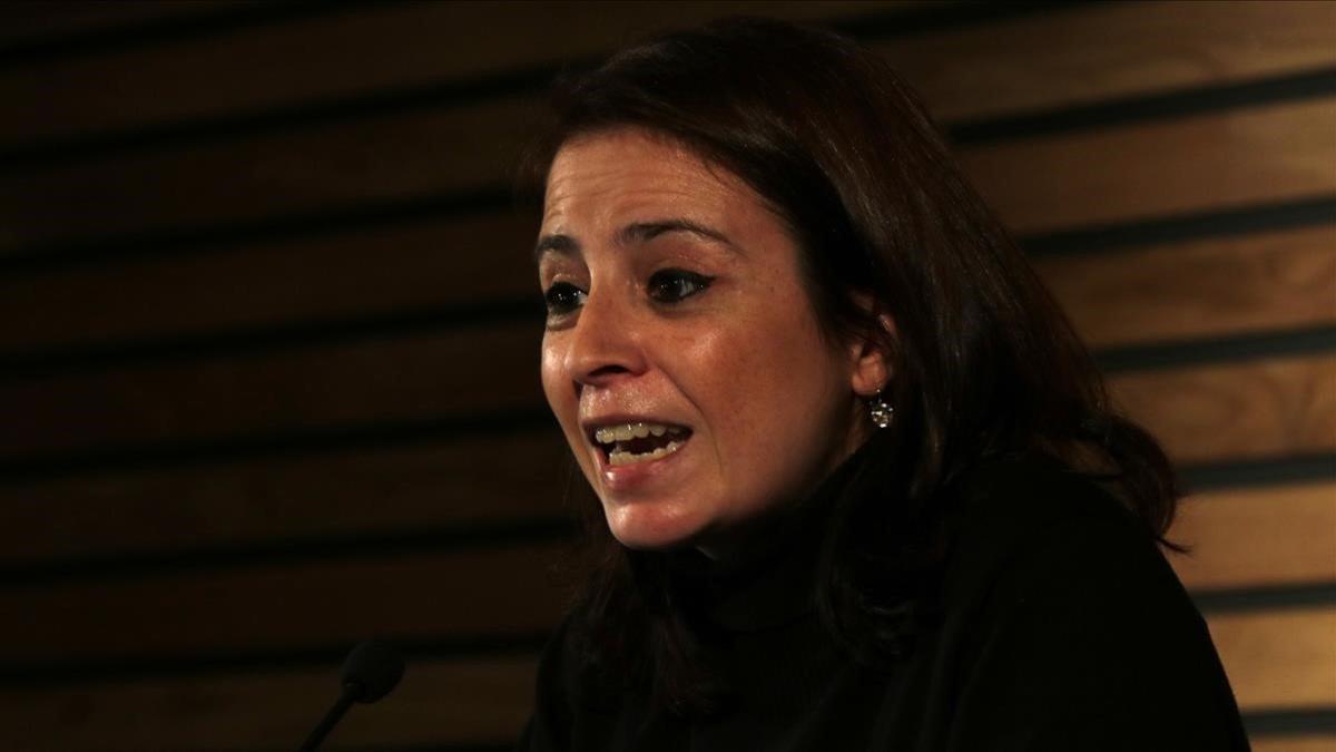 La vicesecretaria general del PSOE, Adriana Lastra, en Tortosa.