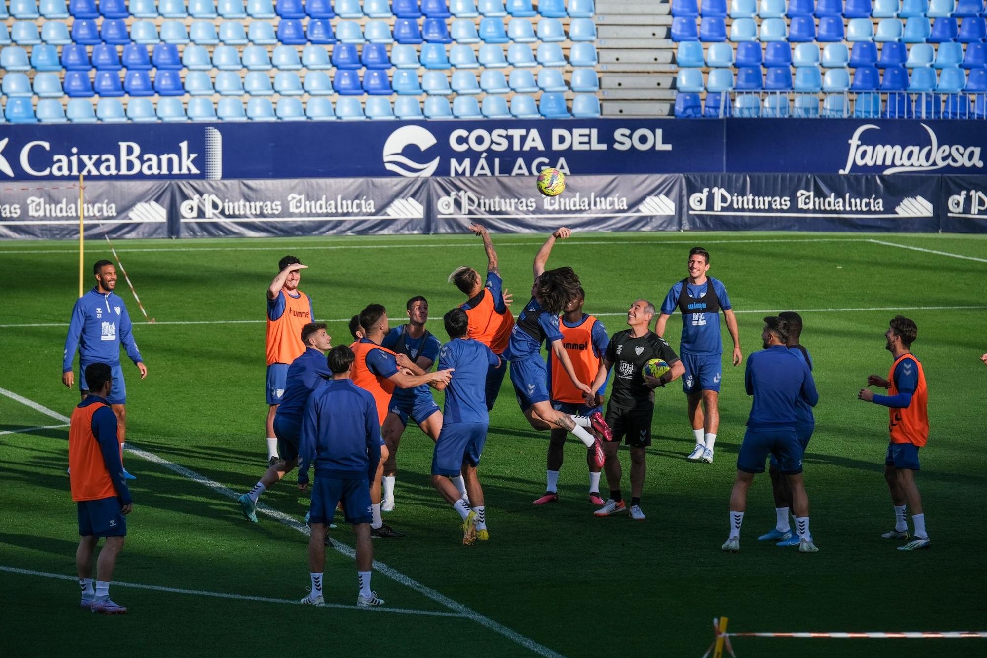 Entrenamiento del Málaga CF antes del partido contra el Levante