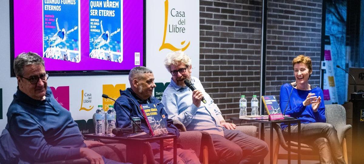 Lu Martín en la presentación de su libro 'Cuando fuimos eternos' con Santi Giménez, Miguel Rico y Ketty Calatayud