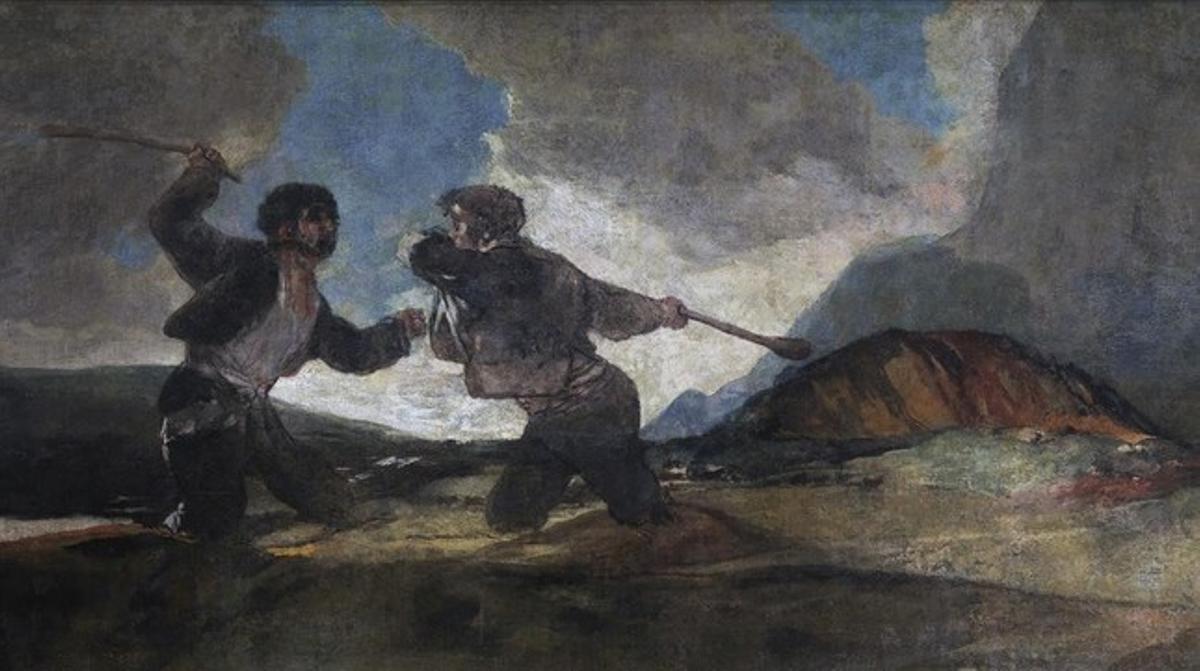 Duelo a garrotazos, pintura de Goya.