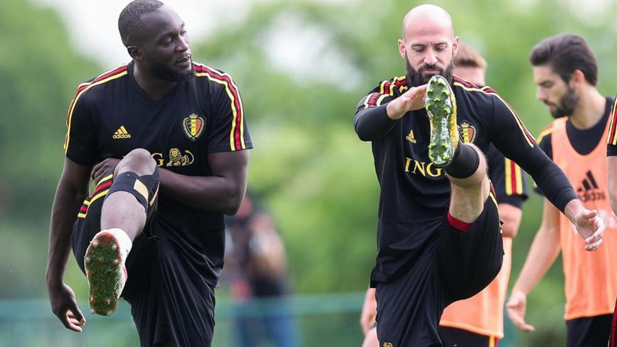 Ciman durante un entrenamiento con la selección belga