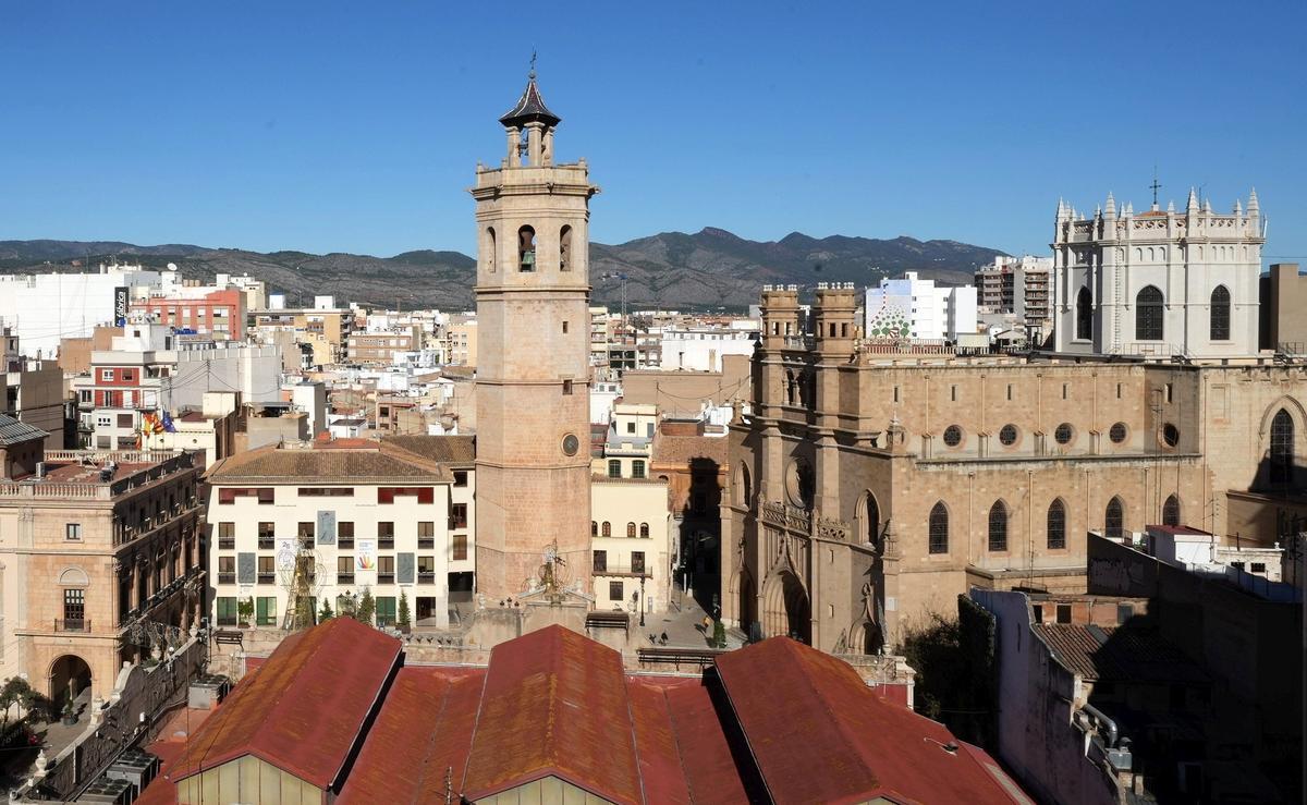 Vista aérea del centro de Castelló.