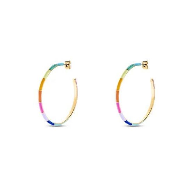 Criollas bañadas en oro de 18k con esmalte multicolor de Agatha Paris
