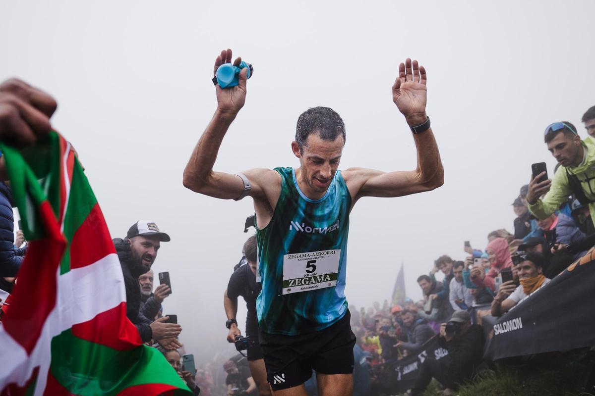 Kilian Jornet, en la ascensión al Aizkorri