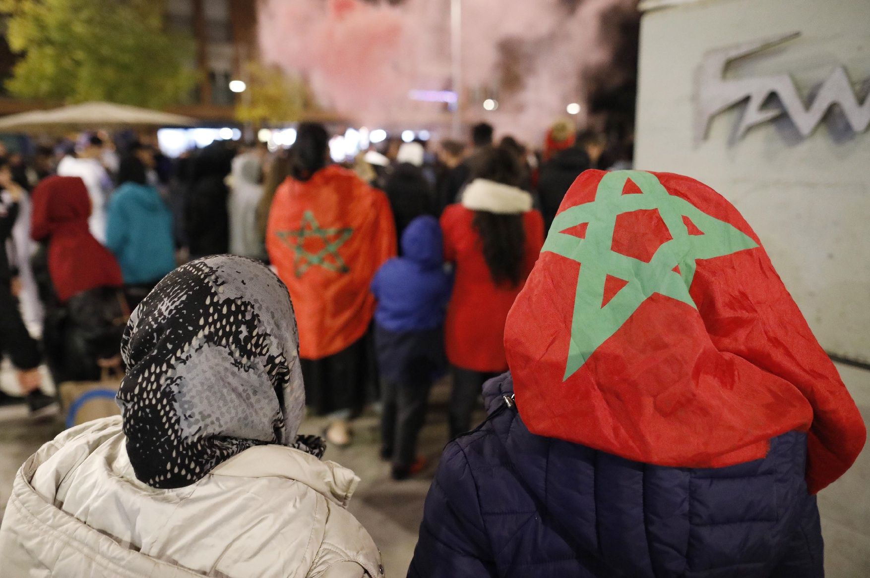 Celebració dels aficionats del Marroc a Salt