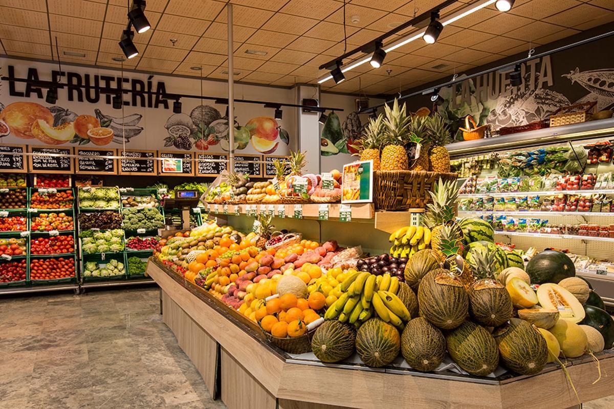 Sección de Frutería del Supermercado Sánchez Romero de Arturo Soria.