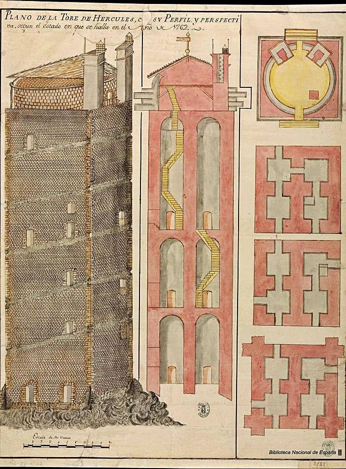 Plano de la Torre de Cornide en 1762. | // BNE