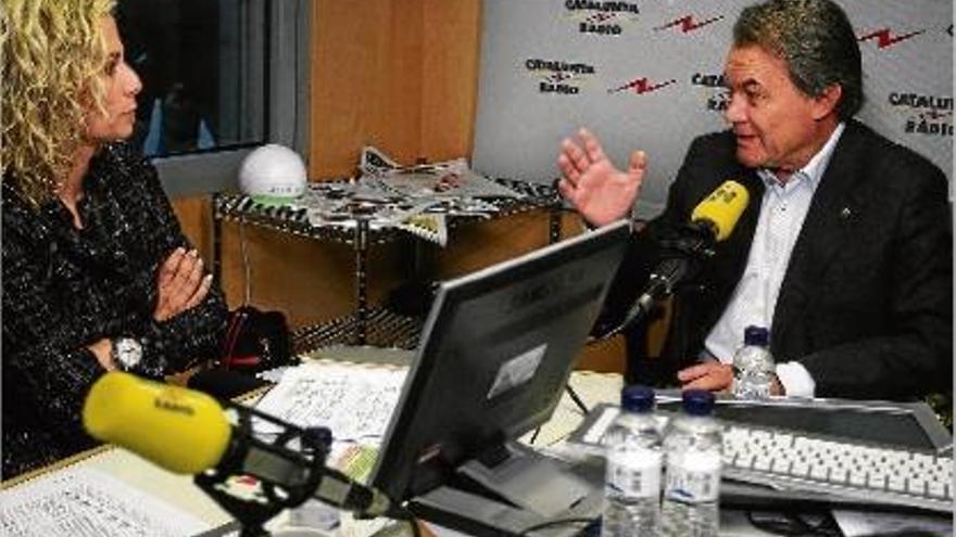 Artur Mas, ahir, durant una entrevista a Catalunya Ràdio amb Mònica Terribas.