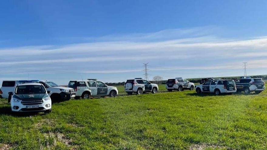 Dispositivo de la Guardia Civil desplegado en Cerecinos del Carrizal.