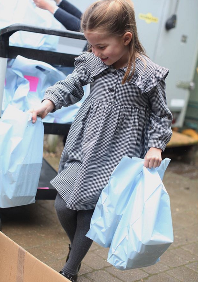 La Princesa Charlotte con vestido de Zara