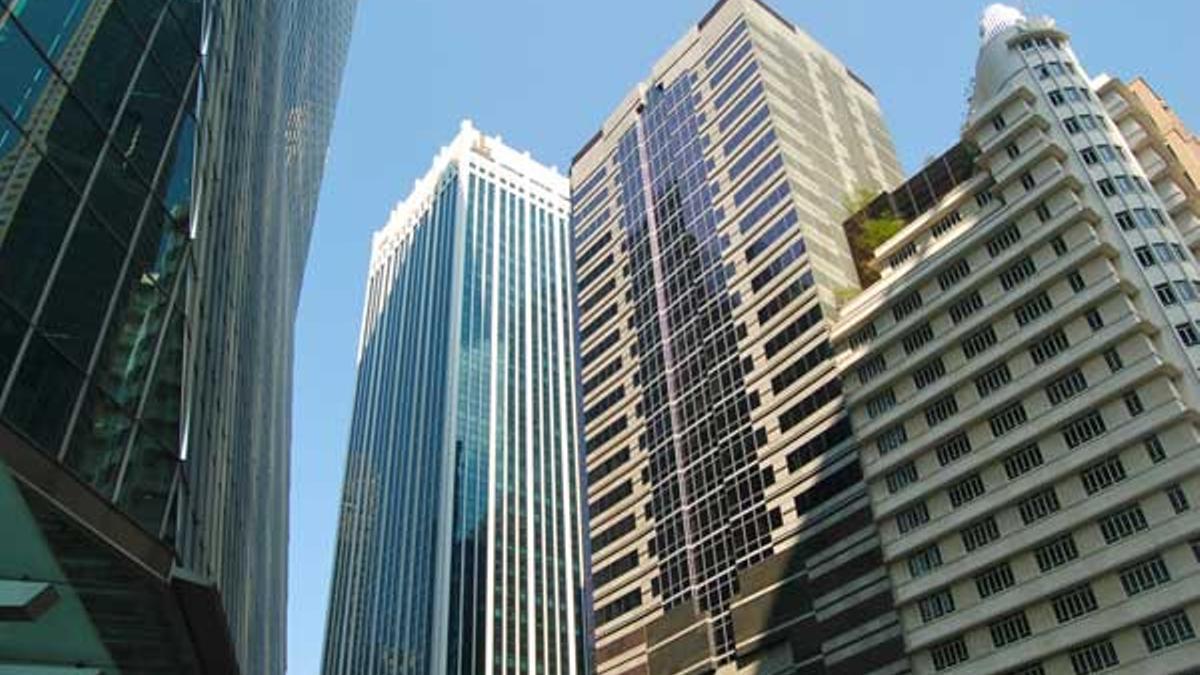 Rascacielos en el centro financiero