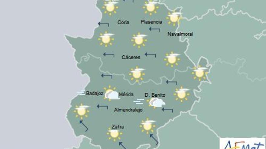 Nuñomoral registra la temperatura más baja de Extremadura, -4,1 grados