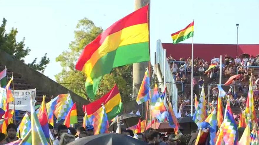 Morales aboga en masivo acto en Argentina por la vuelta del MAS al Gobierno