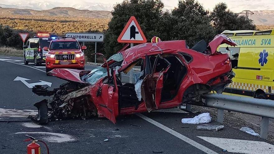 Dos heridos en un aparatoso accidente en la carretera de Lérida al valle de Arán