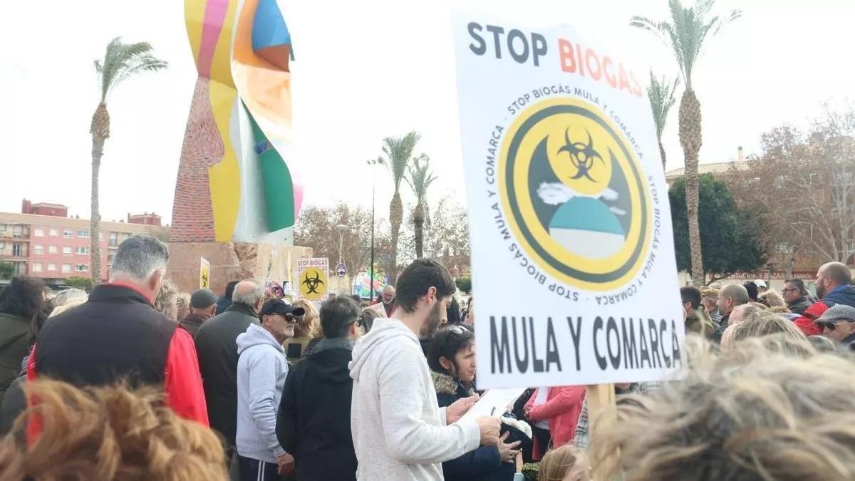 Una de las movilizaciones contra las plantas de biogás en Mula
