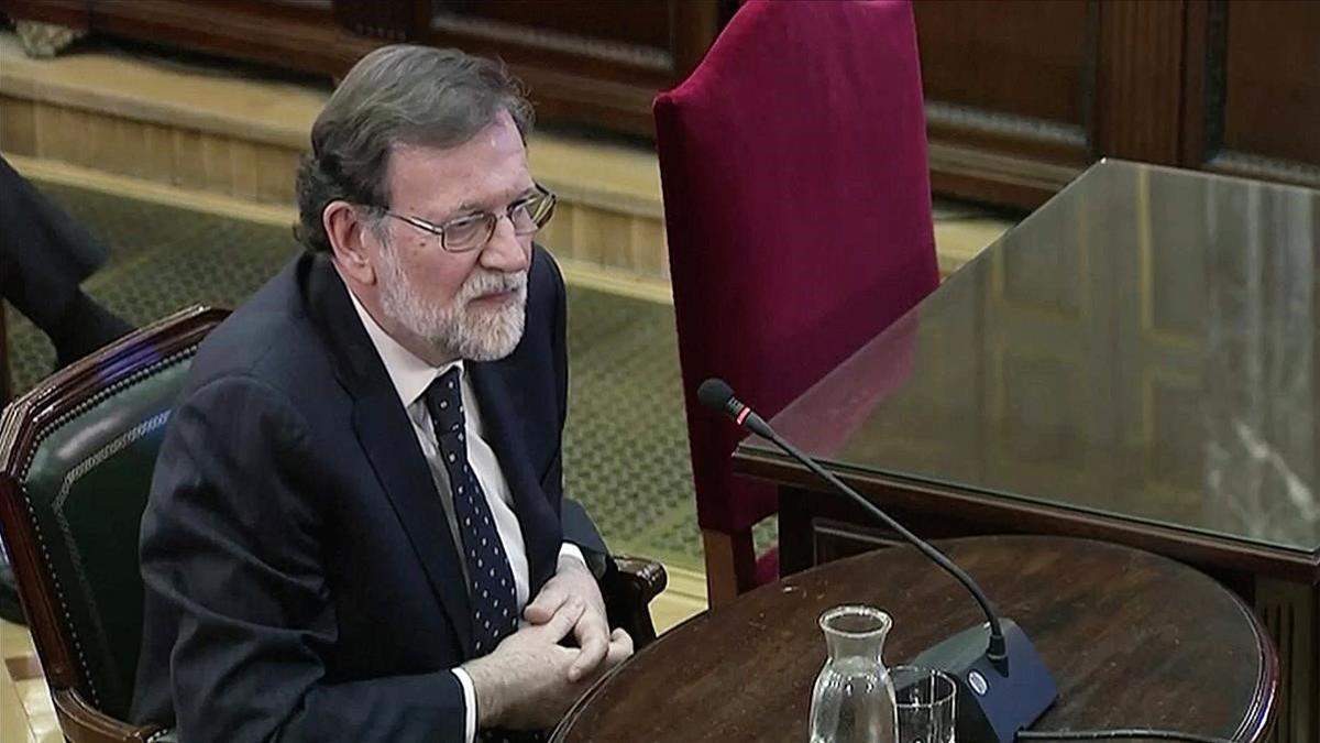 Mariano Rajoy testifica ante el Tribunal Supremo, el miércoles.