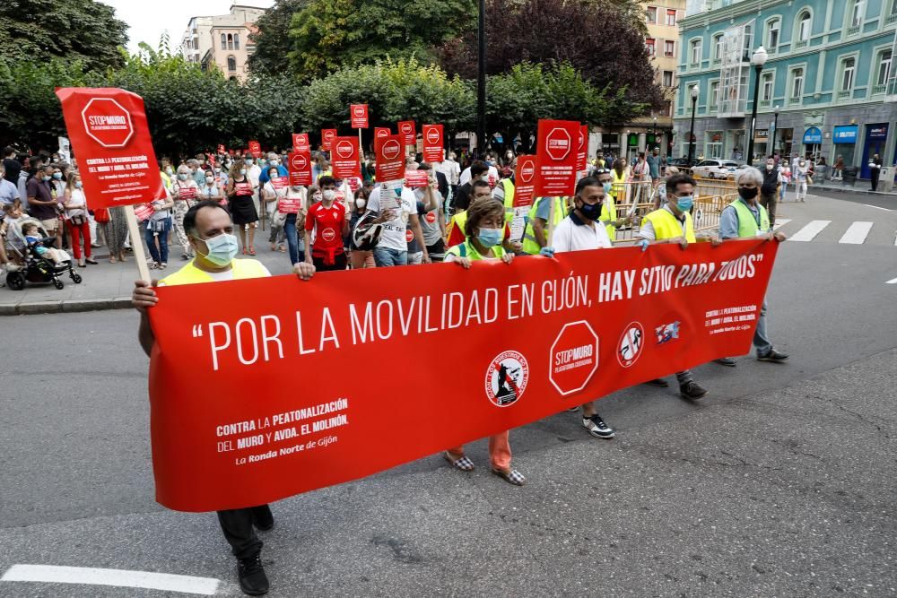 Movilización contra las peatonalización en Gijón