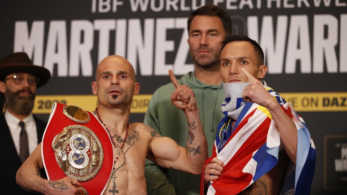 Kiko Martínez y Josh Warrington durante el pesaje