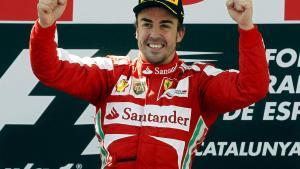 Fernando Alonso, piloto español, celebra la victoria lograda en el GP de España de 2013.