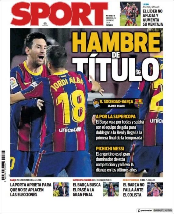 Portada SPORT miércoles 13 enero 2021