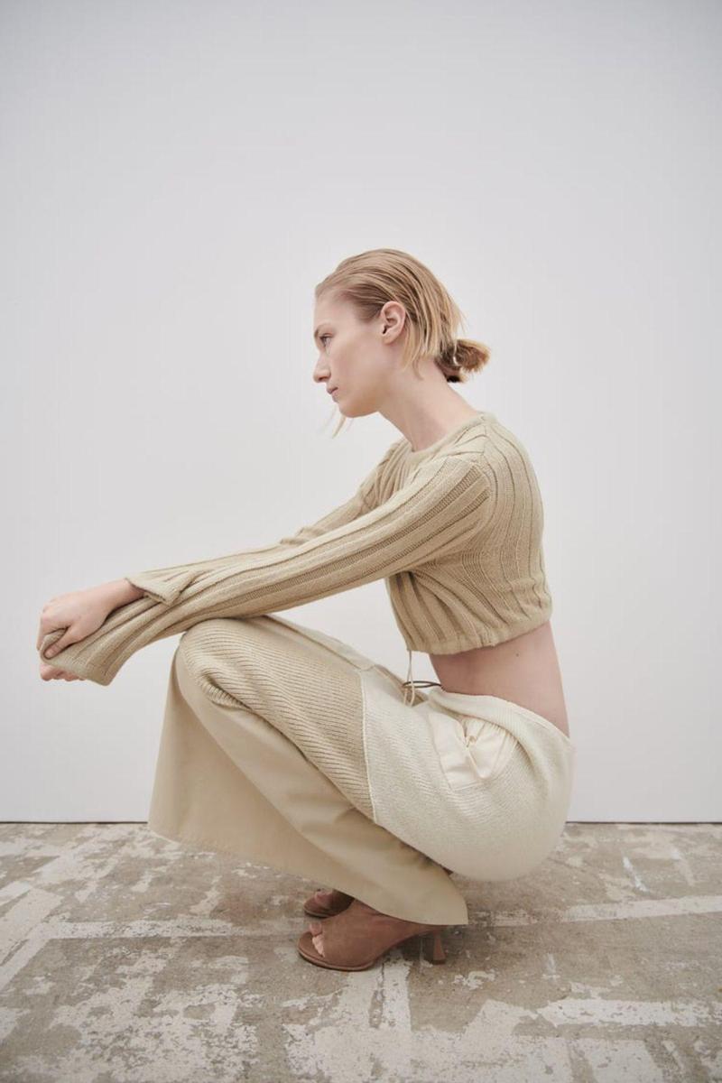 Falda larga patchwork de Zara